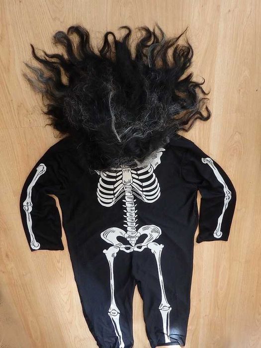 Duży Kostium Kościotrup + Peruka. Made in USA.