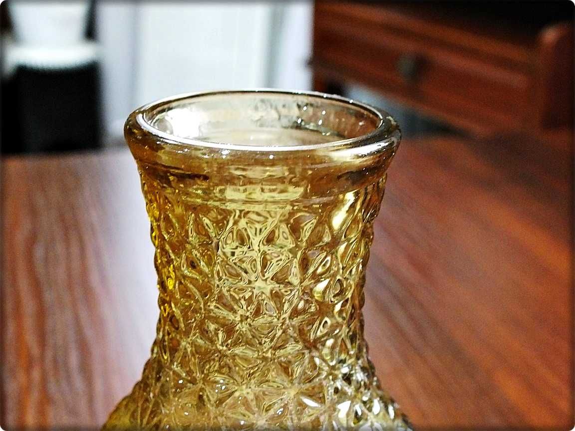 Wazon Prądniczanka Grys Lodowy lat 60' PRL/Wazonik Szkło Kobaltowe
