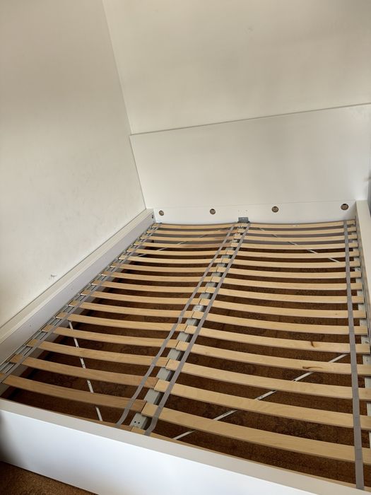 Estrutura de cama, branco, 140x200 cm