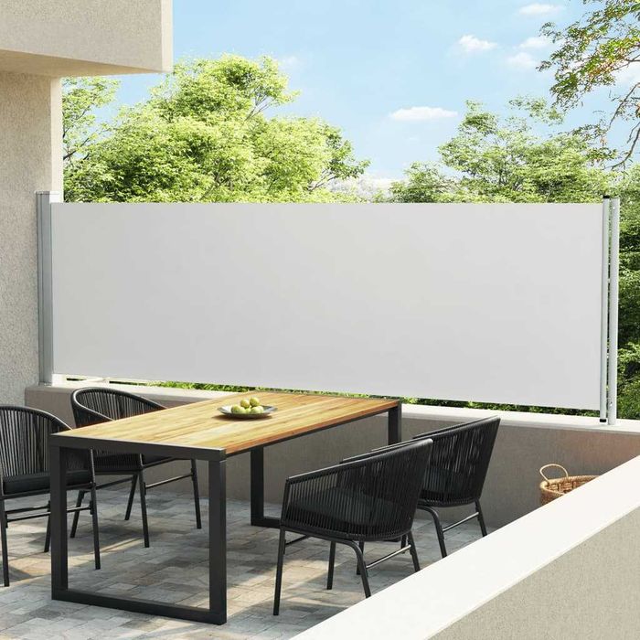 Wysuwana markiza boczna, 140 x 600 cm, kremowa