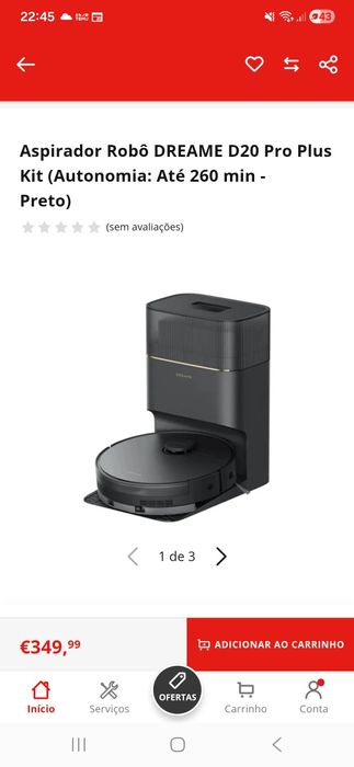 Aspirador Robô com Mopa Dreame D20 Pro Plus Com Esvaziamento Automatic