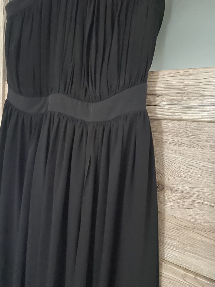 Czarna długa elegancka sukienka rozmiar XL/42 Terry studniówka, wesele