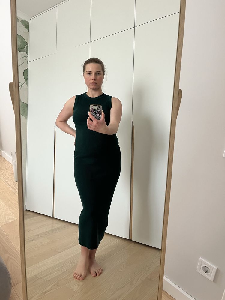 Сукня для вагітних Mango, колір зелений смарагдовий, розмір One size