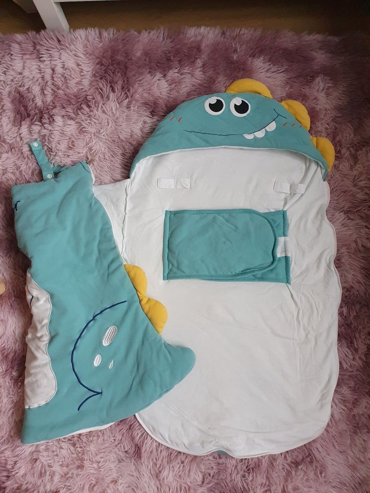 Bebamour bebear miś 2 tog bardzo cieply gruby śpiworek dinozaur