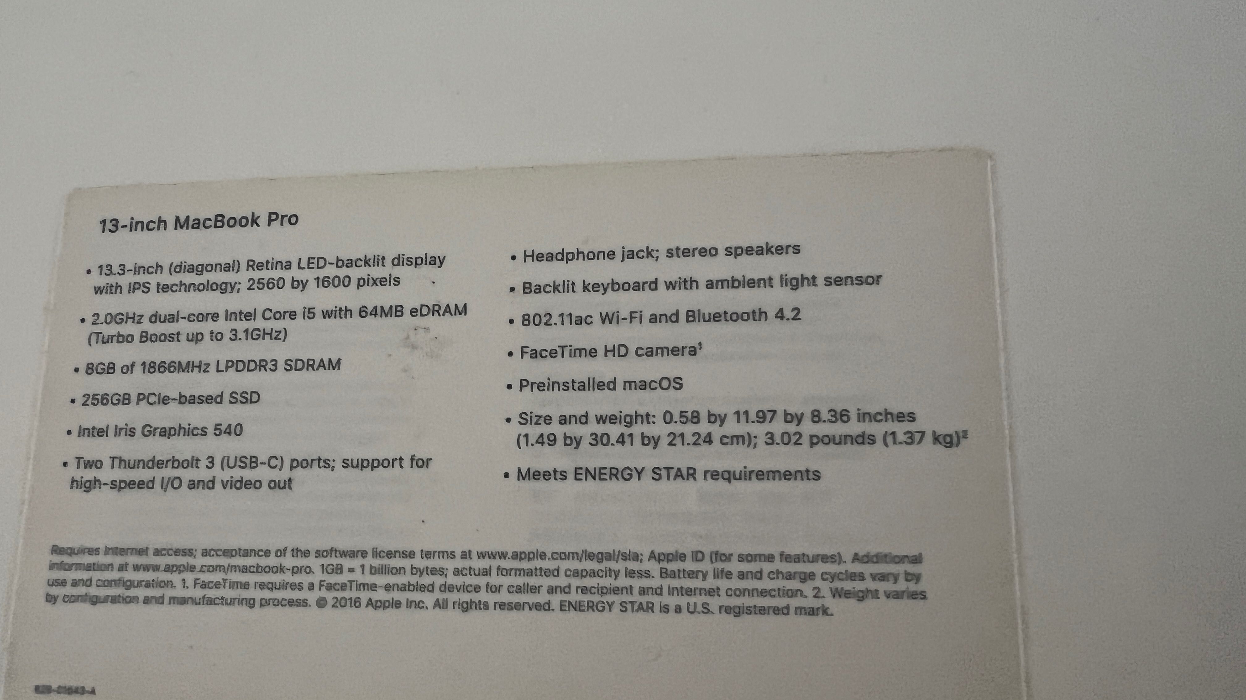 MacBook Pro 2016 13' stan idealny