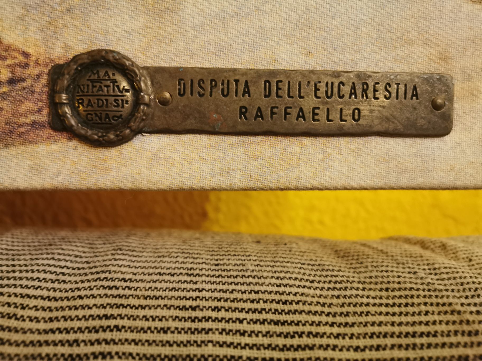 Tela de Raffaello. Opera -Disputa Dell' Eucaristia