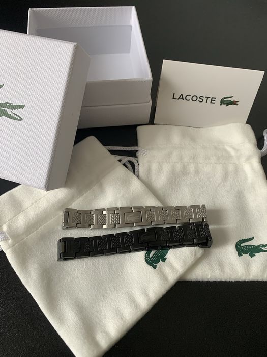 Браслет Lacoste /Лакосте /лакоста/чорний/сірий