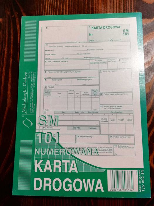 Książka Karta drogowa SM 101 typ 802-3N