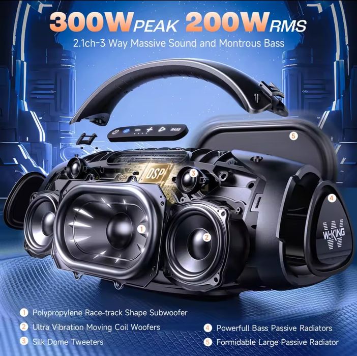 Блютуз колонка W-KING X20, X10, конкуренти JBL boombox 3, JBL Xtreme 3