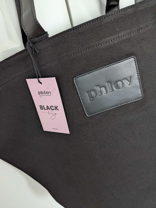 Phlov Torba shopper bawełna bardzo duża Black bag