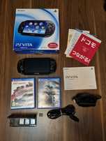 Playstation Vita PCH-1100 Crystal Black z Japonii + karta 16GB + 3 gry