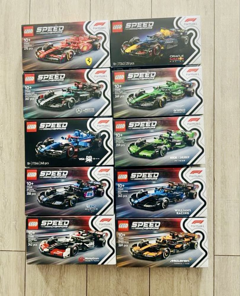 10 zestawow lego f1 speed champions komplet!
