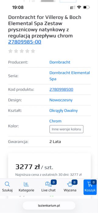 Zestaw prysznicowy Dornbracht