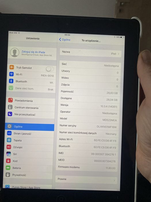 Ipad 4  model Md523NF/A