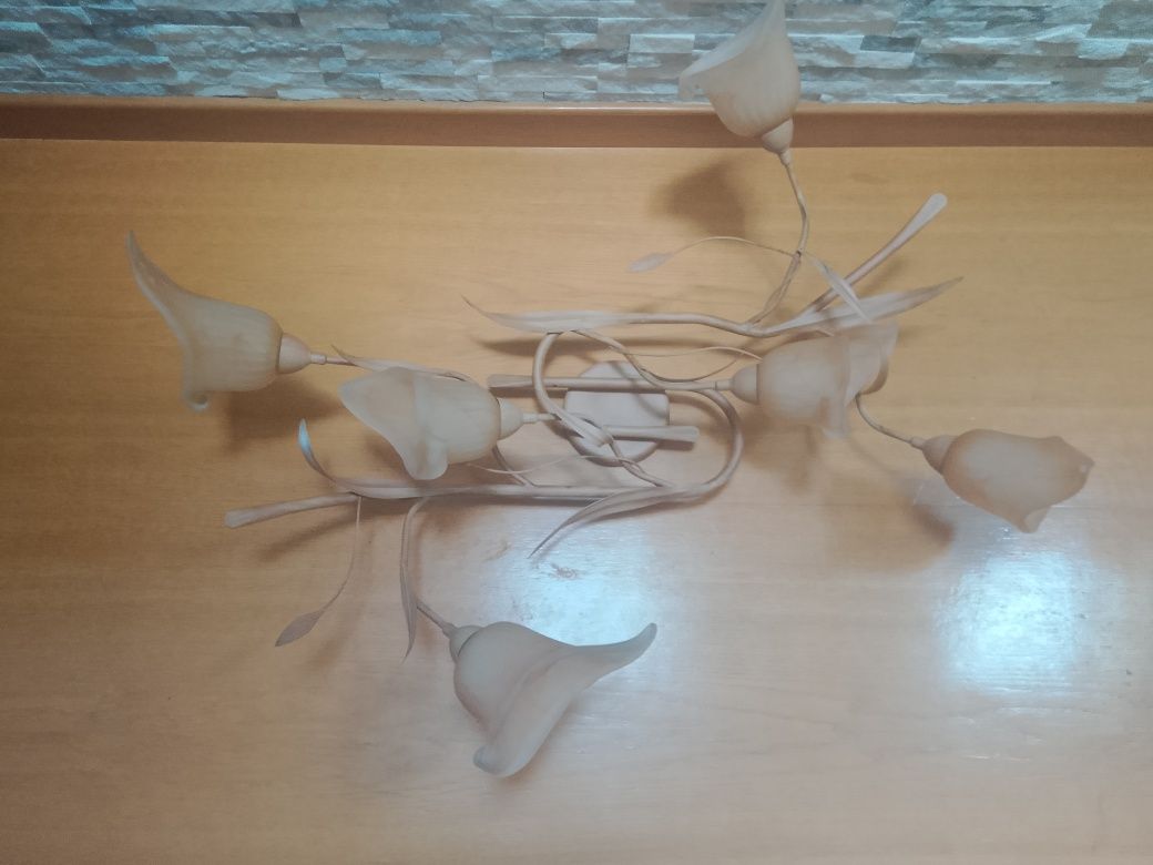 Lampa Sigma MA6D 6 x E14 nowoczesna stylowa w kwiaty i liście