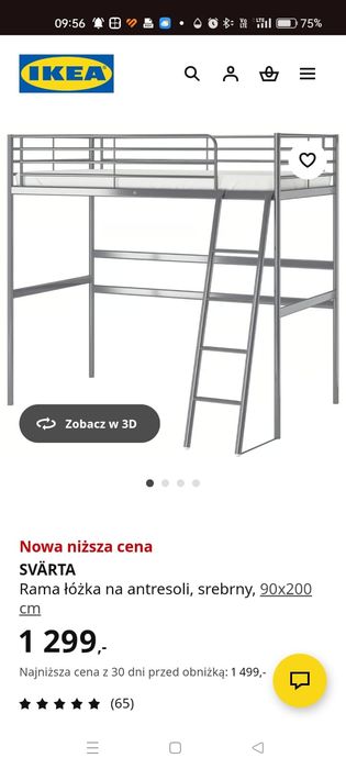 Łóżko piętrowe kolor szary