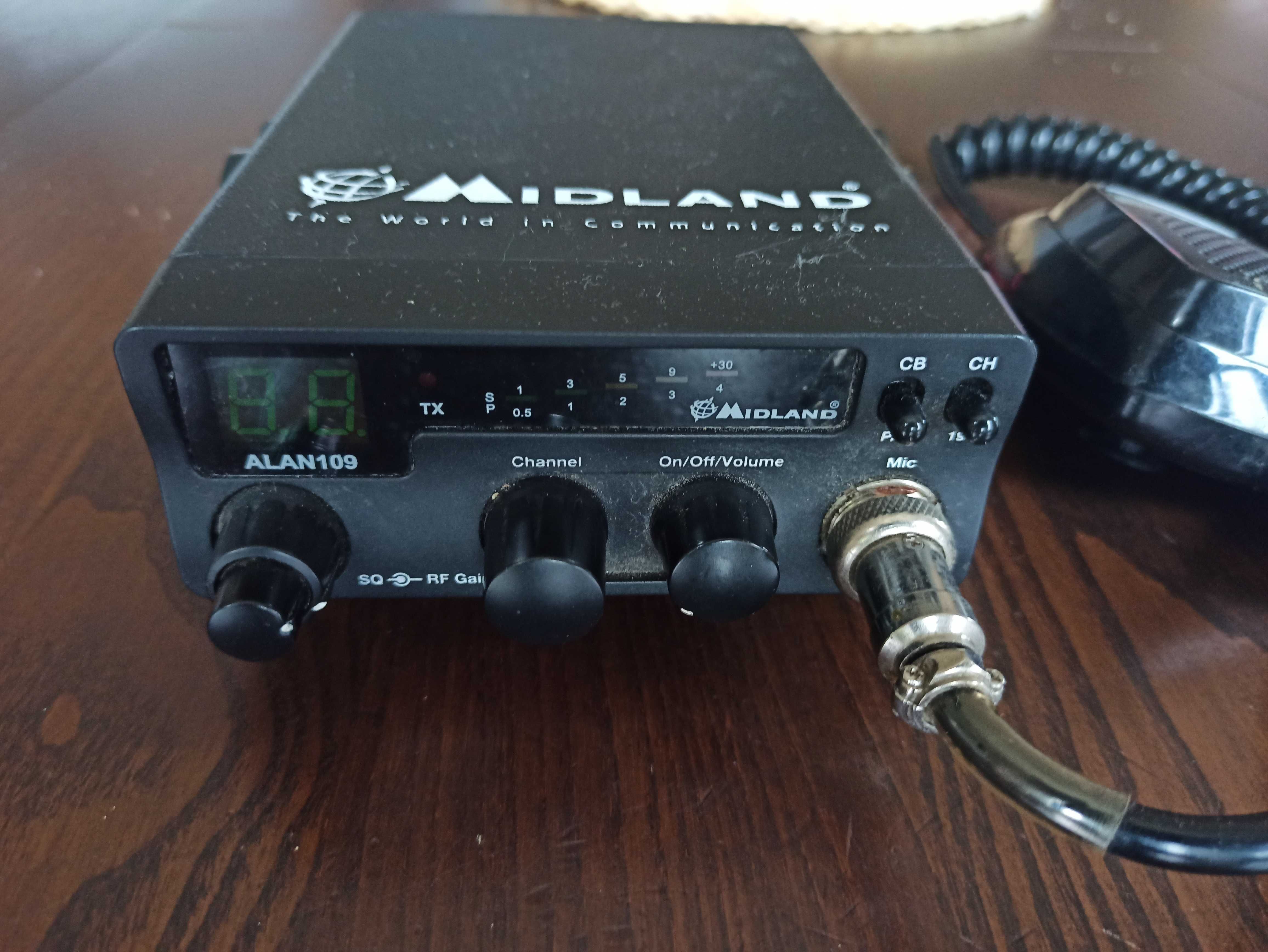 Midland ALAN 109 kompaktowe CB radio z RF Gain, ANL, SQ