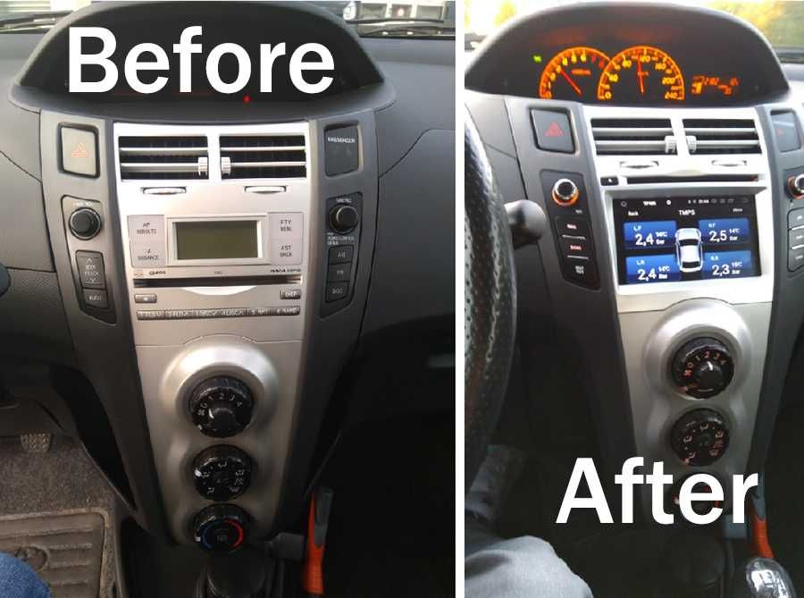 Auto-rádio 2 din android 12 p/ Toyota Yaris 2005 a 2011