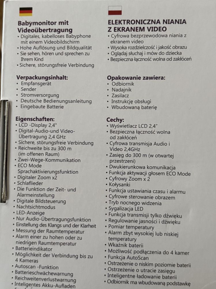Niania elektroniczna Babysense V24
