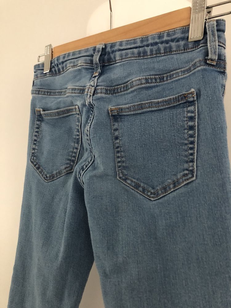 Spodnie jeansy H&M dzwony flared rozszerzane 152 r. 11-12l. niebieskie