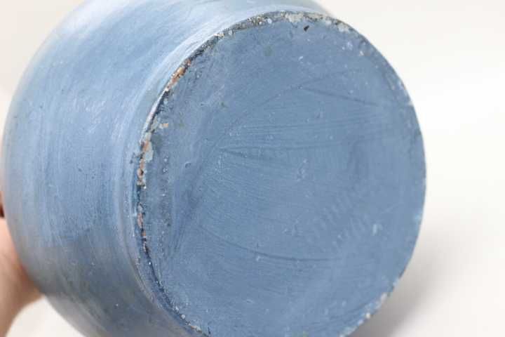 Jarra Decorativa em Barro Artesanal Pintado em tons azul