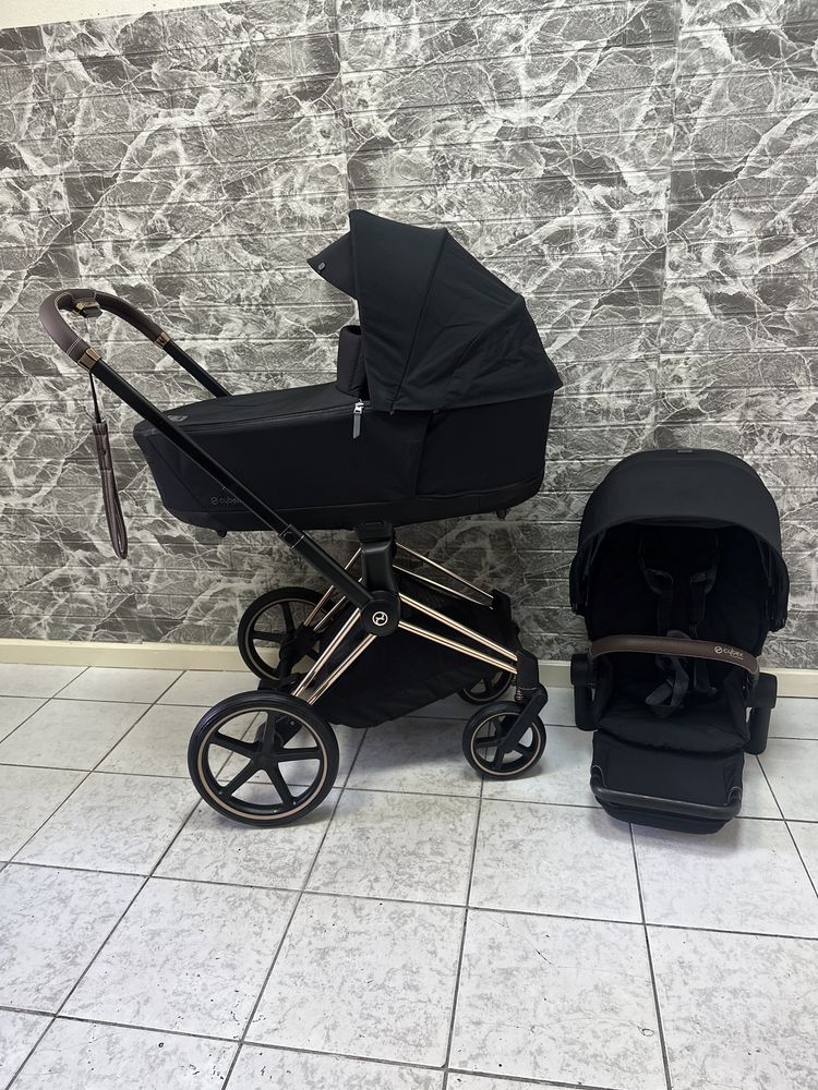 Коляска 3в1 Cybex Priam Deep Black 4.0