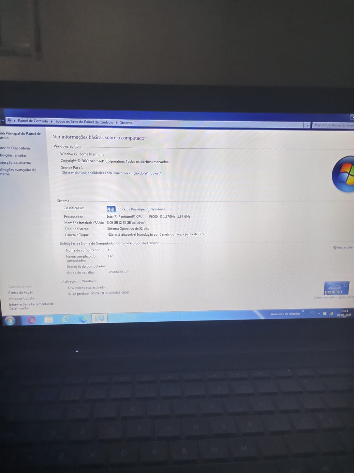 Computador portátil HP Windows 7