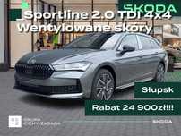 Skoda Superb SPORTLINE 2.0 TDI 193KM 4x4 wentylowane skóry Hak Head-Up Nawigacja