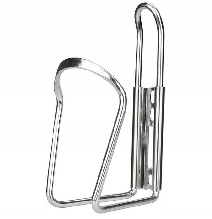 Uchwyt rowerowy koszyk na bidon wodę butelkę aluminiowy SREBRNY