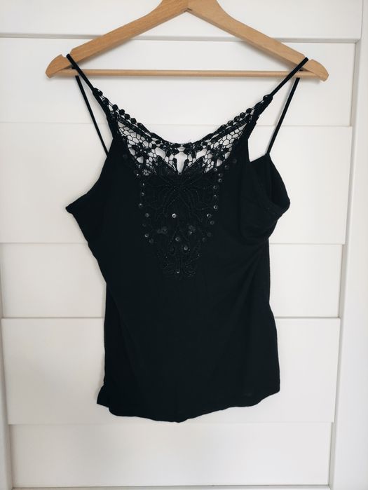 Damski top czarny z cekinami rozm M
