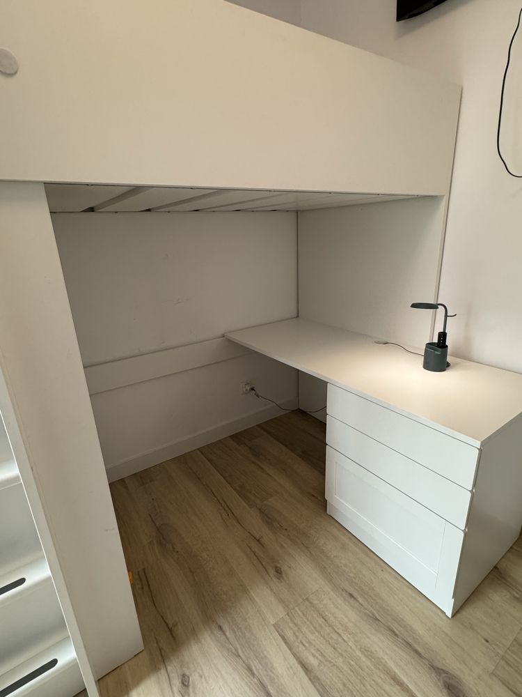 SMASTAD - rama łóżka z antresolą i biurkiem IKEA