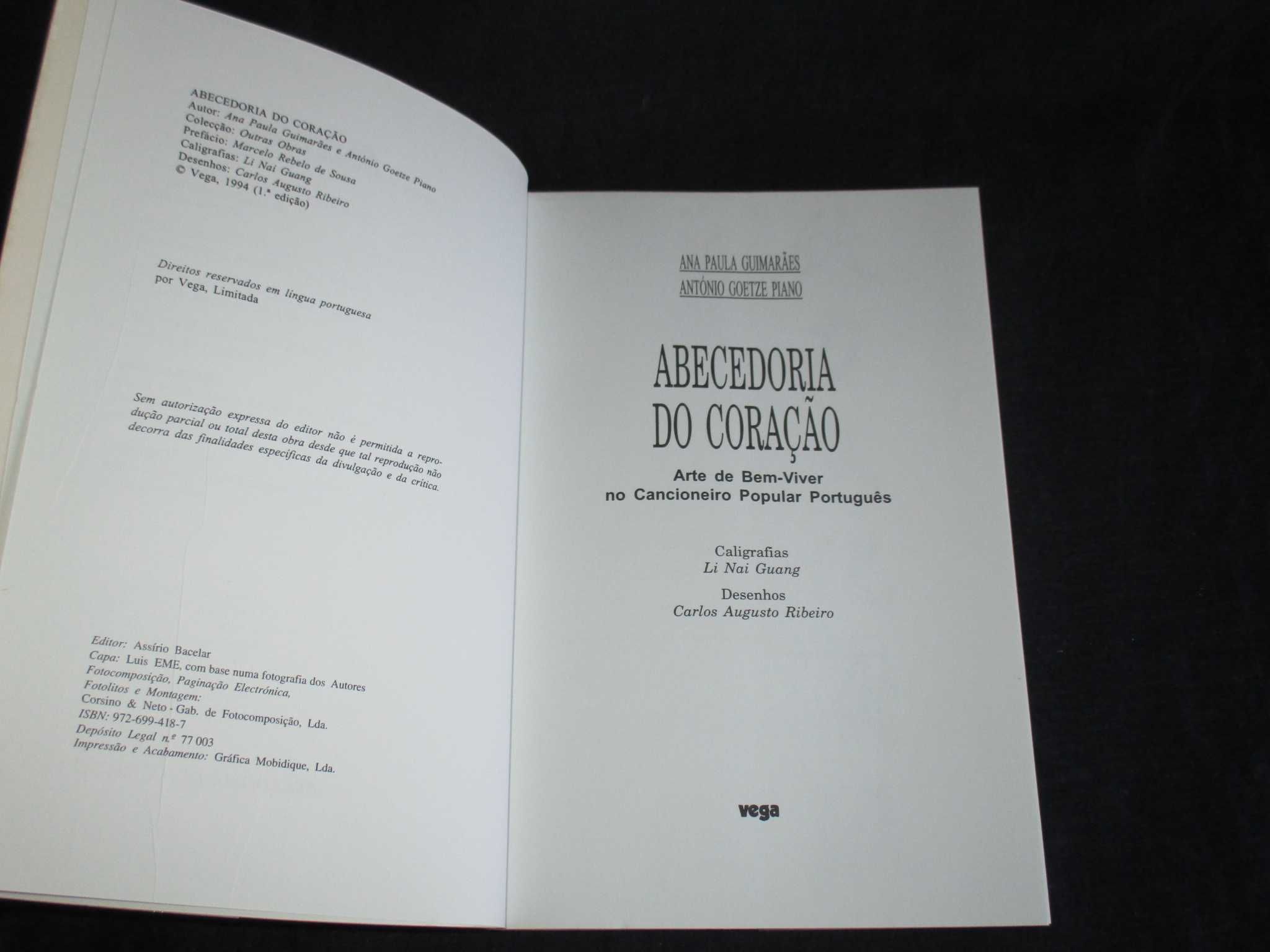 Livro Abecedoria do Coração Ana Paula Guimarães e António Goetze Piano