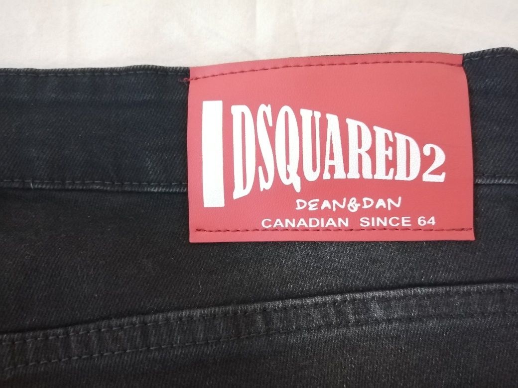 NOWE spodnie jeansowe Dsquared spodnie jeans czarne L 40 32 dsq icon