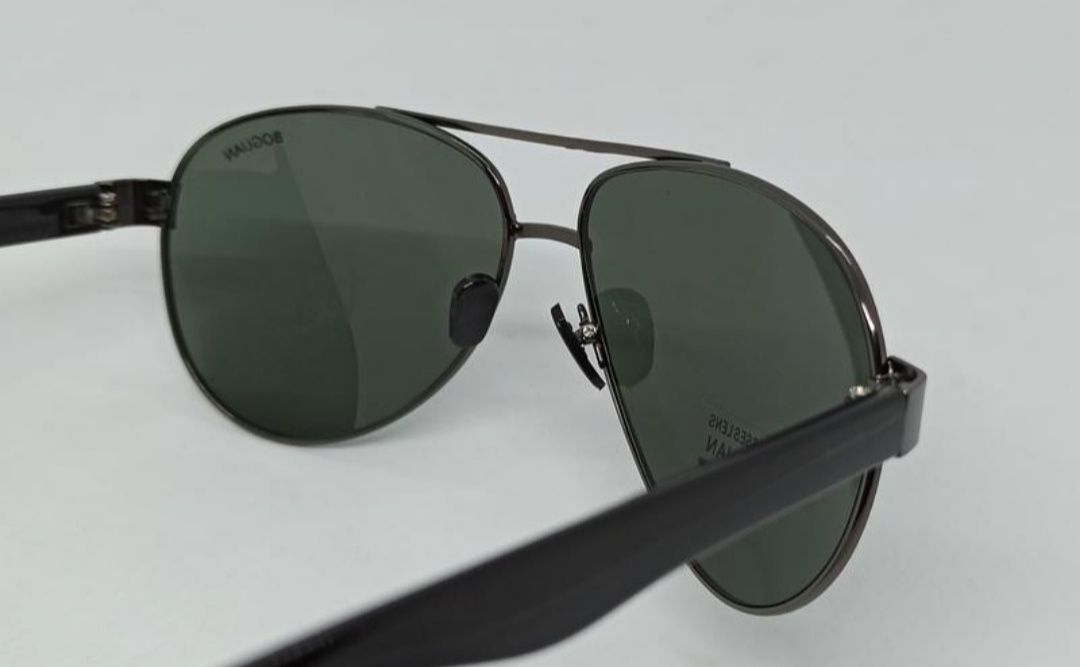Мужские Boguan очки капли черно зелёные линзы стекло в метал оправе