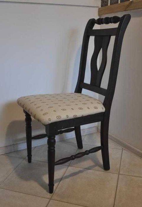 Krzesła drewniane tapicerowane do salonu, jadalni , ciemny brąz