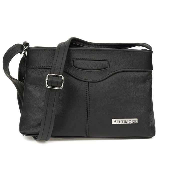 Czarna mała skórzana torebeczka damska torebka listonoszka Beltimore