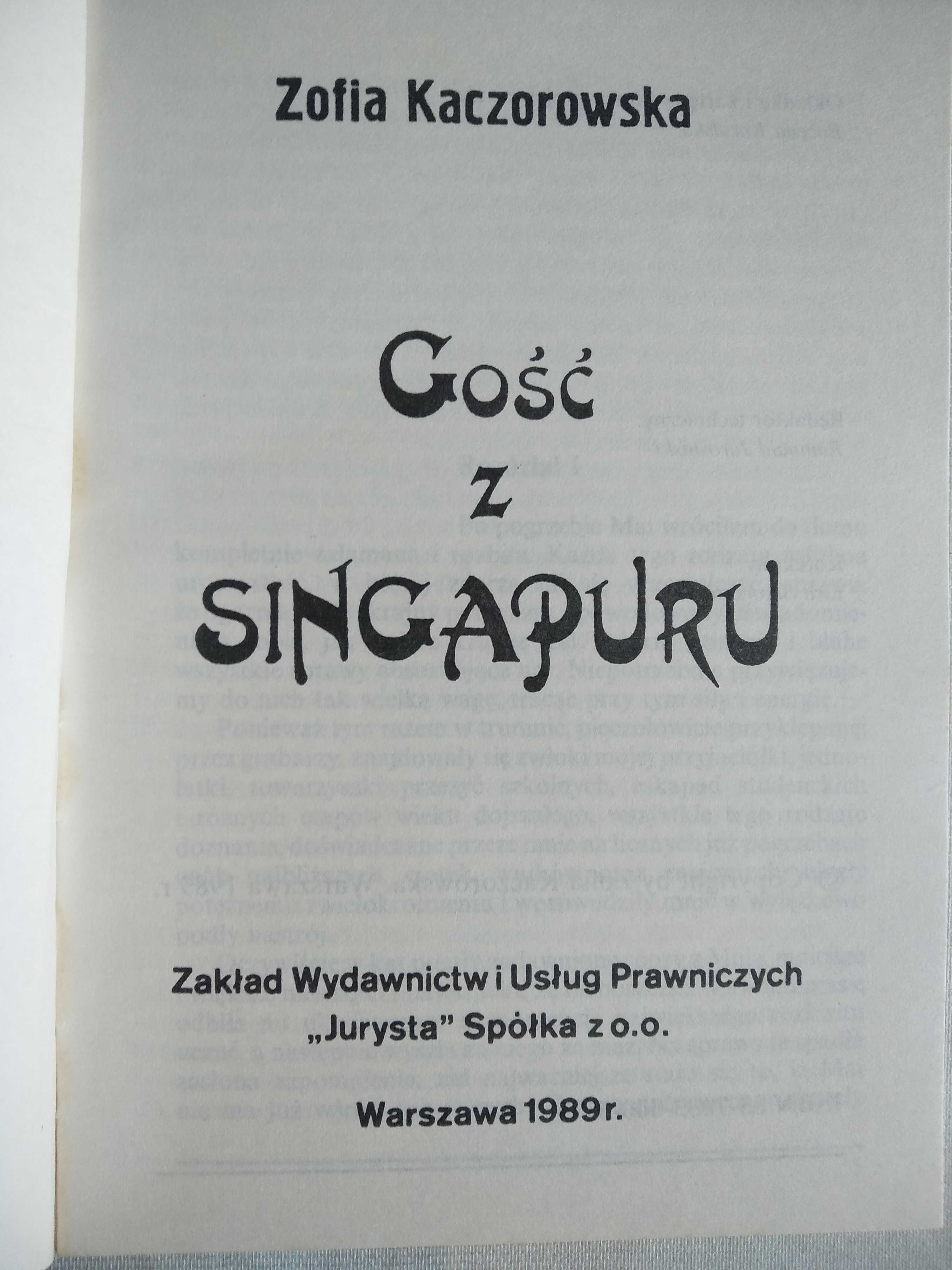 "Gość z Singapuru" Zofia Kaczorowska