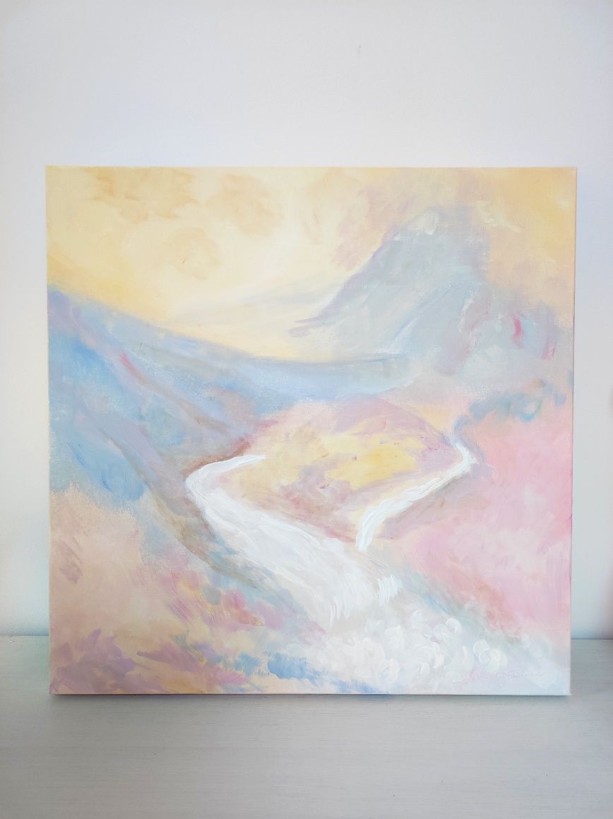 Abstrakcja góry fairytail akryl na płótnie piękny 50x50
