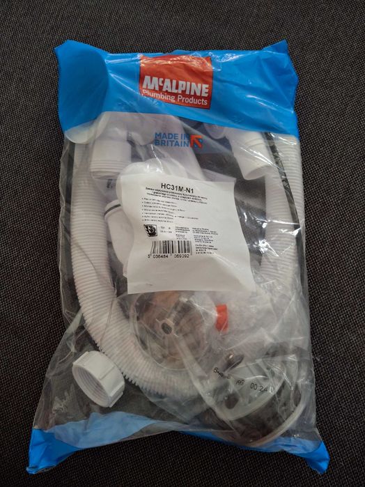 Zestaw odpływowo przelewowy automatyczny do wanny i głębokiego brodzik