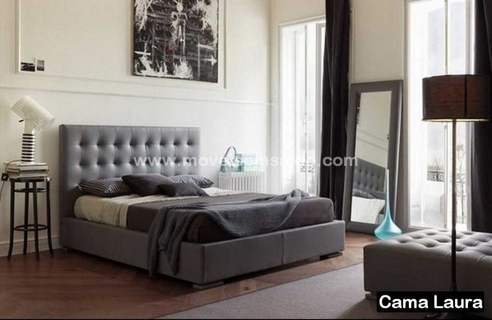 Cama de Casal Estofada - Todas as Medidas e Cores