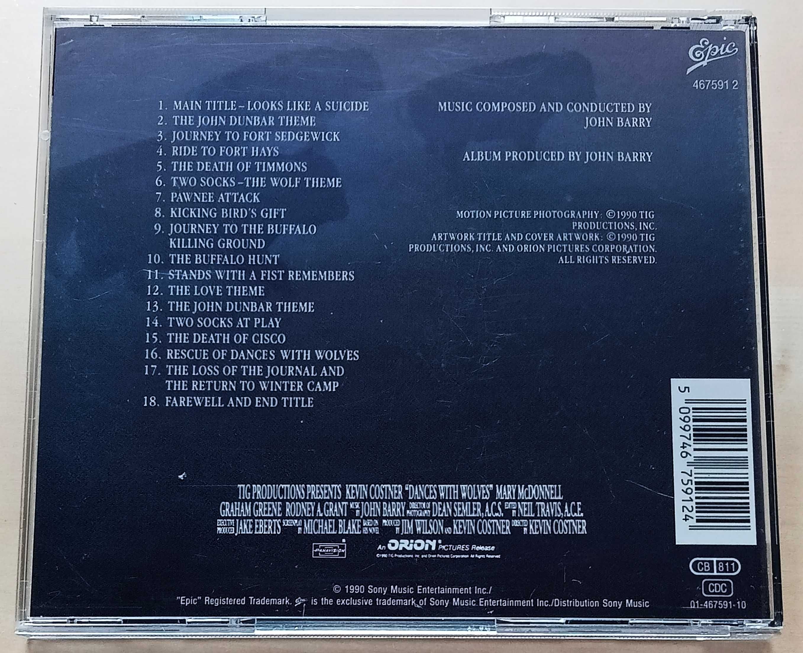 John Barry – Dances With Wolves Soundtrack CD 1990 stare wydanie !