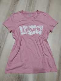 Брендовая тонкая х/б футболка Levis с трендовым принтом на XS-S