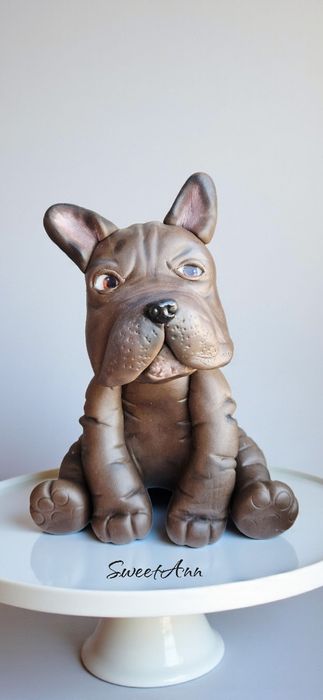 Piesek piesek buldog figurka na tort