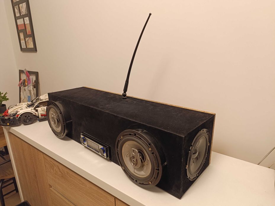 Skrzynia DIY, 4x50W radio BT+USB+jack+antena FM