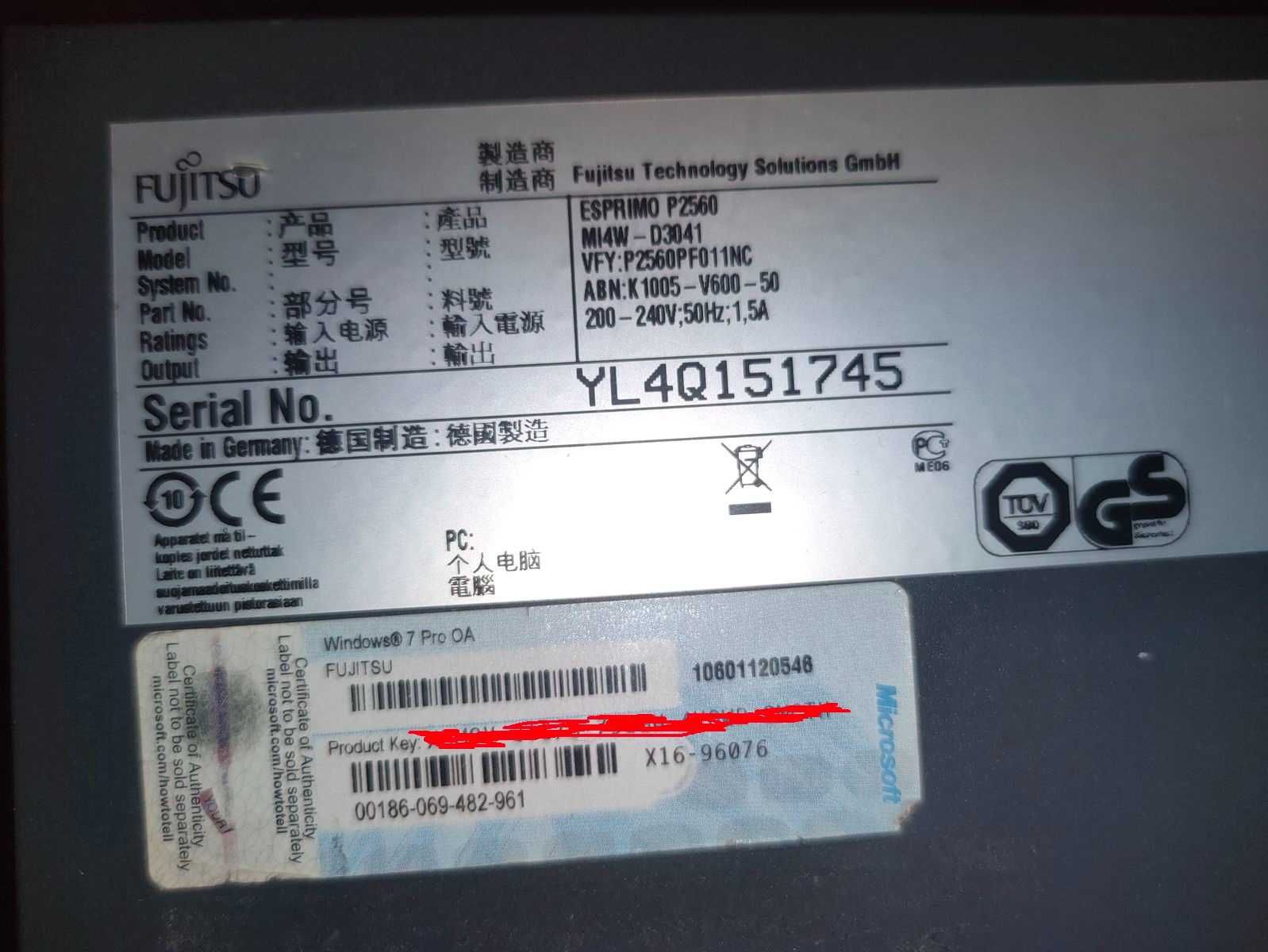Komputer FUJITSU pentium Dual-Core E500 2,8GHz, 8GB ram, Win10
