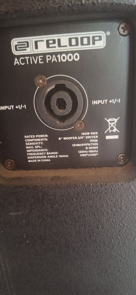Kolumny estradowe reloop z zestawu active Pa1000