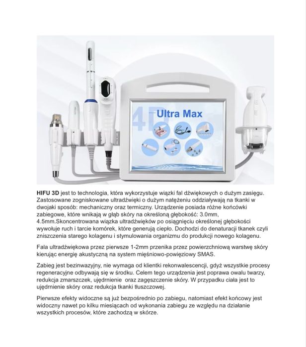 HIFU 3D + Radiofrekfencja Mikroigłowa