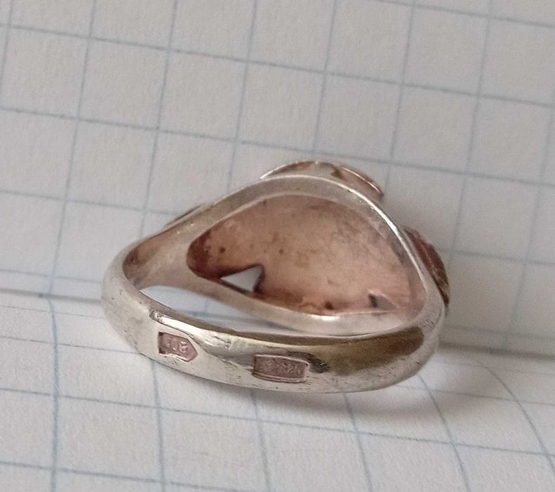 Кольцо колечко Чернь. Серебро 925 проба, звезда, СССР