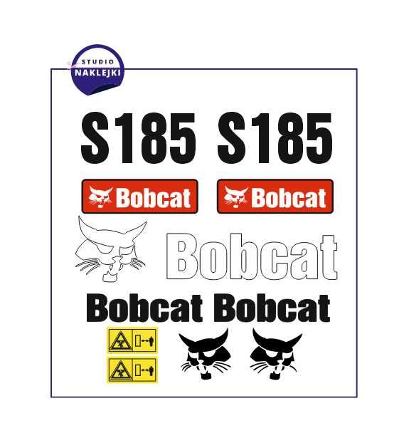 Naklejki Bobcat S185 Mini-ładowarka ladowarka burtowa Zestaw Nalepki