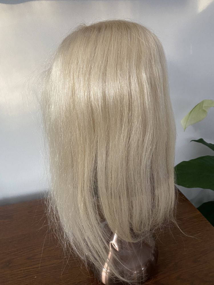 Toper tupet treska dopinka pół peruka lace włosy naturalne blond 45 cm